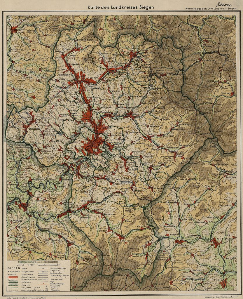 Karte des Landkreises Siegen a300dpi